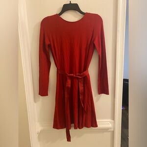 Polo by Ralph Lauren Red Long-Sleeve Belted Girls Dress